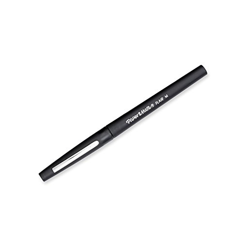 Paper Mate Products - Paper Mate - Flair Porous Point Stick Pen, Black Ink, Medium - Sold As 1 Each - Features a point guard. - Quick-drying, water based ink. - Won't bleed through paper. - Produces bold lines. -