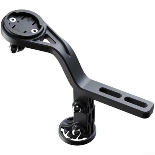 Caswynlife Aluminium Alloy Computer Integrated Handlebar Extension Bracket Road Bikes, Compatible with for Garmin, Shock-Resistant Cycling Holder, Bla