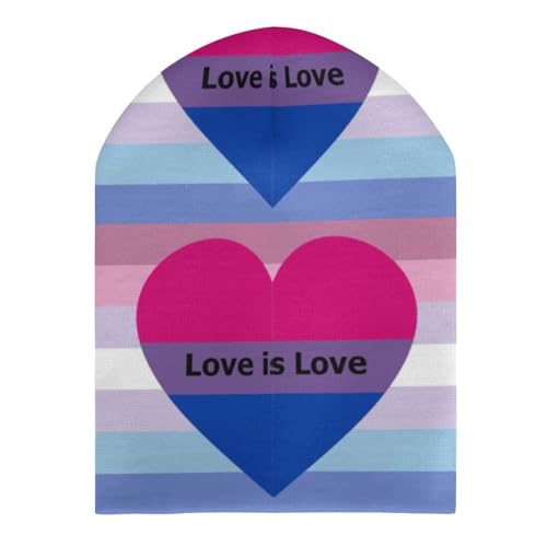 LGBTQ Bisexual Pride Kids Beanie Hat for for Girls Boys Children Cap Winter Knitted Chemo Cancer Headwear Accessories Gifts Decoration Black3