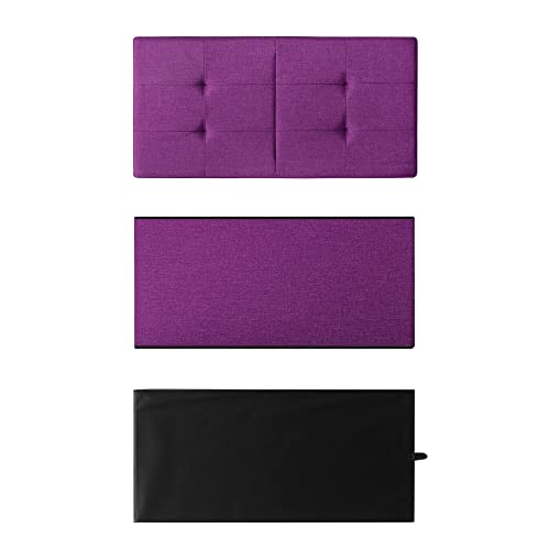 Otto & Ben Mellow Folding Box Chest With Smart Lift Top Upholstered Tufted Ottomans Bench Foot Rest For Bedroom And Living Room, Orchid Purple 30" 30" Storage Ottoman #TOP6