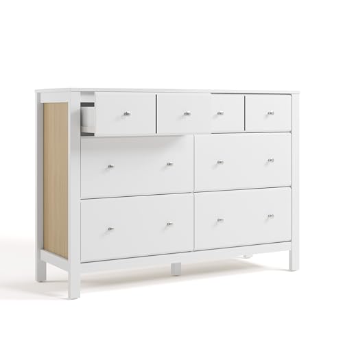 Storkcraft Horizon 6 Drawer Dresser (White with Driftwood) – GREENGUARD Gold Certified Dresser for Nursery & Kids’ Room, Modern Storage with Interlocking Drawer System - Image 11