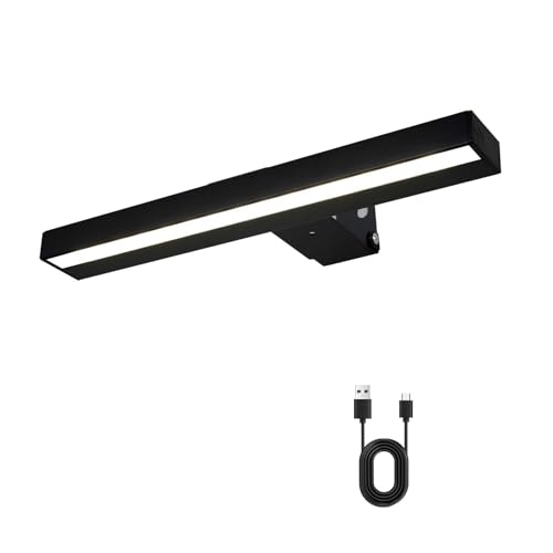 Image of Picture Light, Rechargeable Picture Light for Paintings, Wireless Picture Frame Light, 3 Lighting, 12Inch Battery Operated Art Light for Display, Picture-Black