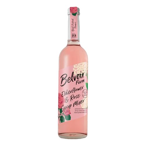BELVOIR FRUIT FARMS Elderflower & Rose Syrup Mixer 500ml - Floral Drink Mix, Made with Natural Elderflower and Rose Extracts, Perfect for Cocktails and Refreshing Drinks