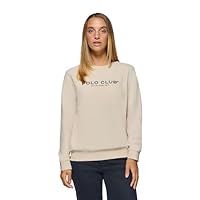 Polo Club Sudadera Beige Slim Fit 100% Algodón para Mujer - Sweatshirt Manga Larga y Cuello Redondo