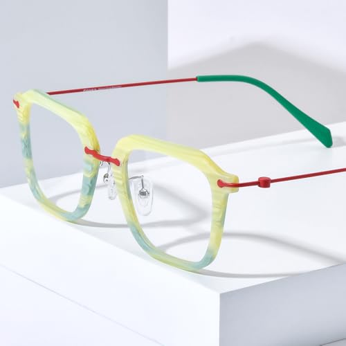 Image of FONEX Acetate Titanium Glasses Frame Men 2024 New Square Eyeglasses Spectacles Eyewear F85843