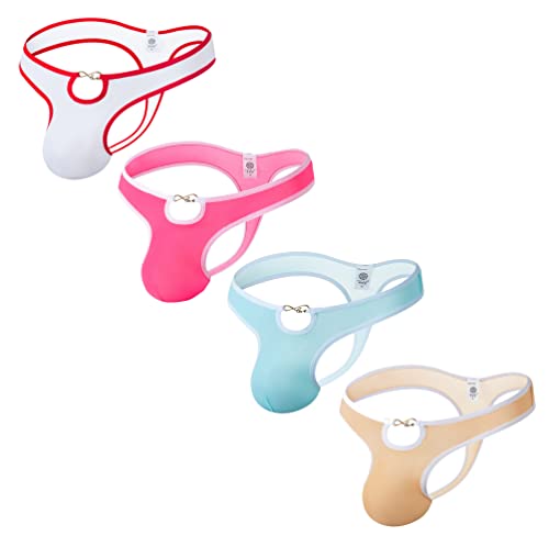 COMLIFE Men's Solid Color Three-dimensional Pouch Thong Ice Silk Breathable Briefs