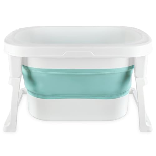 Miniatura 7 de 3 En 1 Bañera Plegable De Bebe De 0 A 8 Años, Bañera Con Tapón De Drenaje, Capacidad De Carga De 50 Kg-Baño Portátil Para Niños, Antideslizante Y Cómodo-72 51 42cm-Azul