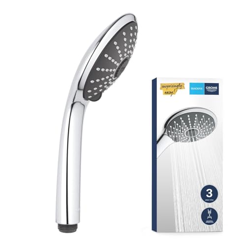GROHE Vitalio Joy 110 - Handbrause (wassersparend, mit 3 Strahlarten, Antikalk System), rund, chrom, 27319000