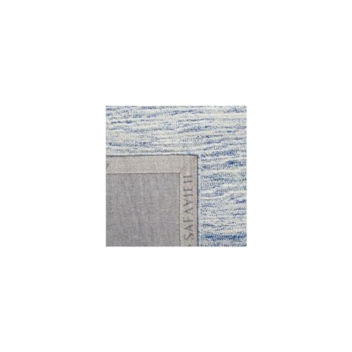 Tapis géométrique pour salon et salle à manger Metro Collection bleu ivoire