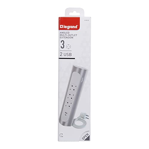 Regleta angular con USB C Legrand base múltiple de 3 tomas y cable de un metro 6