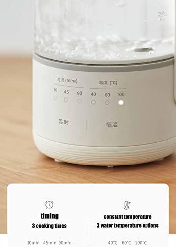 Tetera eléctrica multifuncional de vidrio 600ml con control de temperatura miniatura 5