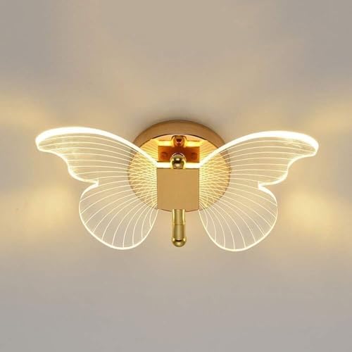 Applique murale papillon nordique tricolore LED creative a intensite variable pour chambre bebe