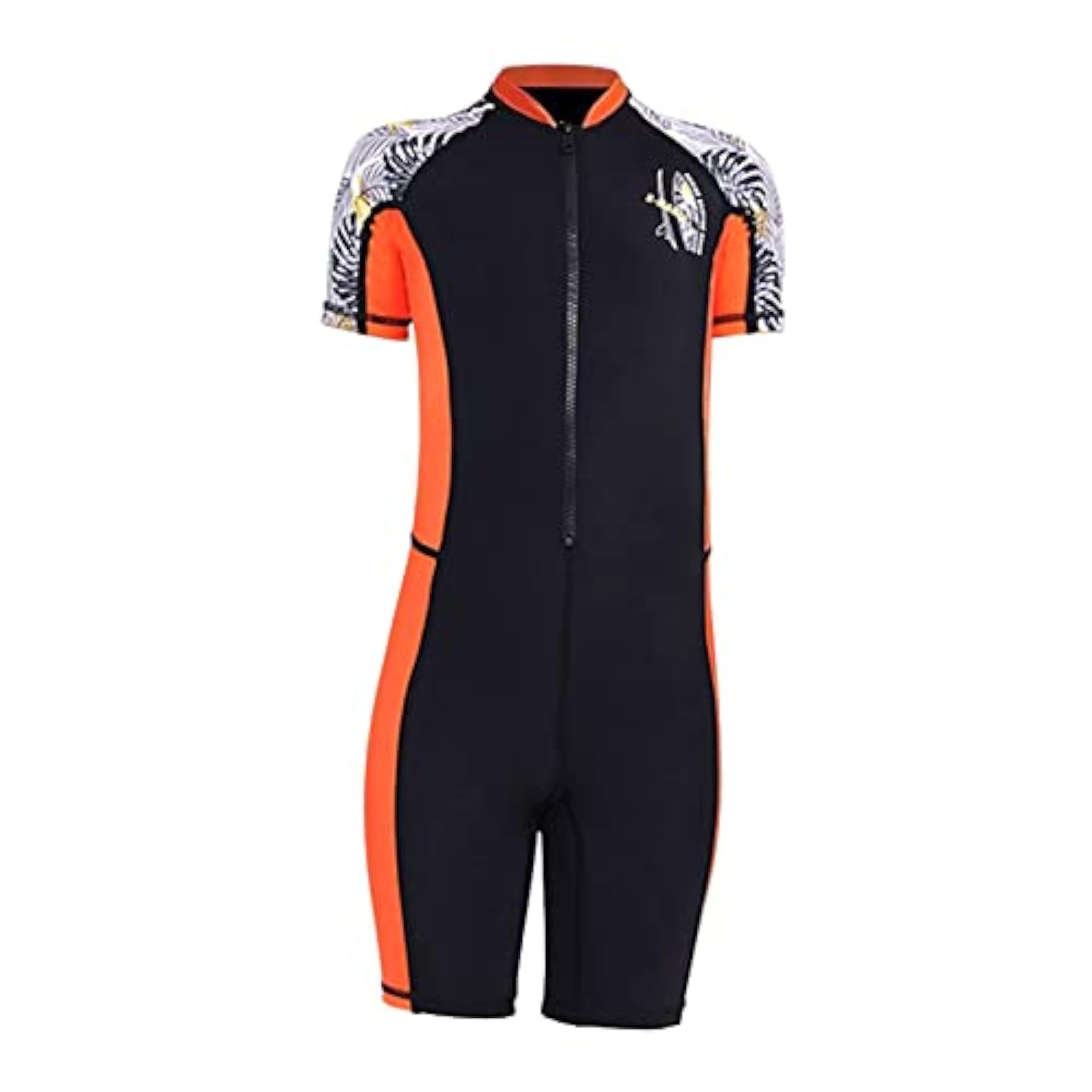 Children's Black Short Sleeve Wetsuit for Swimming & Surfing