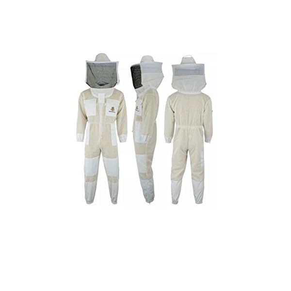 SRVWG – Ultra belüfteter Unisex Imkeranzug, Bienenschutz, 3-lagig, runder Schleier, Netzstoff mit gratis Handschuhen… – Bild 4