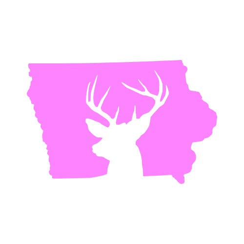 Iowa Deer State Sticker Decal Pink 6
