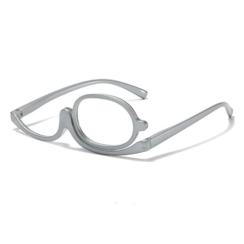 JZ 2X Magnifying Makeup Glasses with Swivel Lens - High-Definition Reading Glasses for Women, Stylish and Functional for Makeup, Crafting, and Close-Up Work (Silver 4.0)