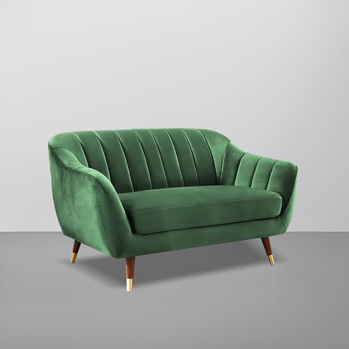Image of Casaliving Anyse 2 Seater Sofa Set for Living Room (Green - Fabric) Premium Fabric Sofa Set