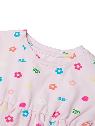 Ozkiz Toddler Girl Pink Flower Long Sleeve Casual Dress Girls Dresses4