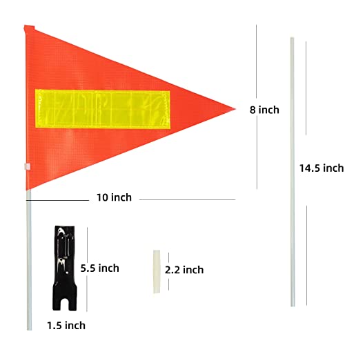 Banderas de bicicleta con poste de 6 pies reflectantes y suministros de ciclismo infantil 3
