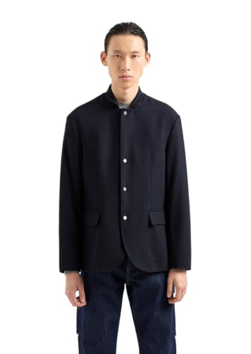 Armani Exchange Wool Blend Zip Up Blazer