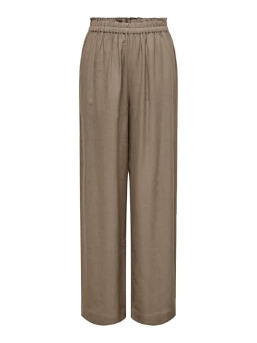 ONLY Pantalones para Mujer ONLBRUXELLES Corte Recto Pantalones, Beige, L / 32L