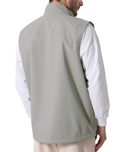 Image of Susclude Men's Quick Dry Lightweight Softshell Vest Windproof Sleeveless Jacket for Fishing Work Golf Hiking Casual Travel