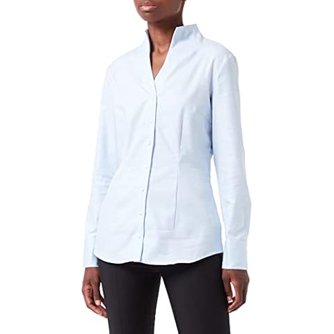 Seidensticker Women's Slim fit Goblet Collar Blouse, lightblue, 10 Cover
