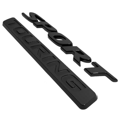 Image of 2Pc Sport Touring Rear Trunk Letter Logo Badge Emblem Nameplate (Black)