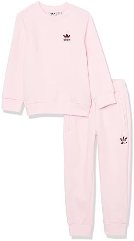 Adidas Originals Unisex Kids Adicolor Crew Set Tracksuit, CLEAR PINK/MAROON, 2T US