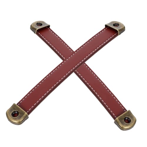 Kisangel 2 piezas Tiradores de Cajón Vintage de Cuero PU de Asas para Muebles Manijas Ergonómicas para Puertas y Armarios con Instalación Fácil Tiradores Clásicos para Cómodas y Maleteros