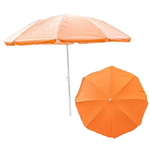 botle Sonnenschirm für den Garten Material TNT-Vlies/Stahl Farbe Orange D 180 cm H 190 cm touristisch Strand leicht zusammenklappbar bremsfunktion Modern Funktionell