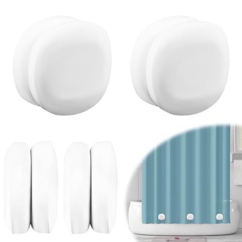 TopHomer Lot de 4 paires de poids pour rideau de douche – Robustes magnétiques, imperméables et antirouille en silicone pour salle de bain et utilisation en extérieur