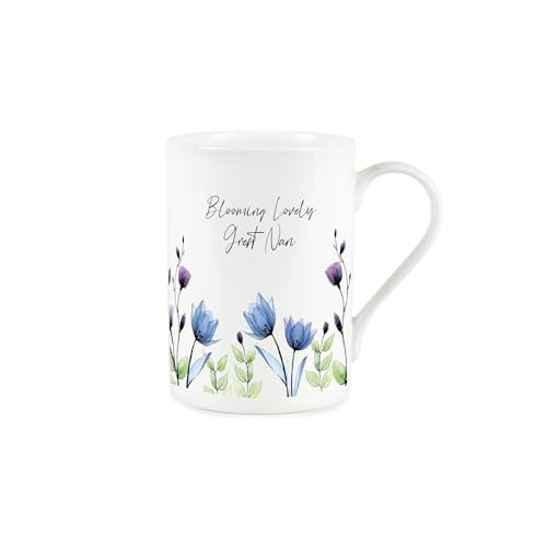 Great Nan Gift Mug - Blooming Lovely Floral Bone China Cup - Tea/Coffee Present Mug