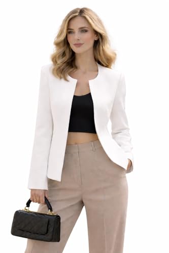 Blazer pour femme Toochki veste chic à col rond et coupe régulière