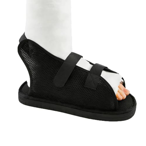 Adjustable Walking Boot Open Toe Plaster Cast Shoe for Post Surgery Post-Op Recovery Shoe for Left or Right Foot Recovery Cast Shoe Covers Foot Fracture Support for Foot Sprains Injuries Men Women