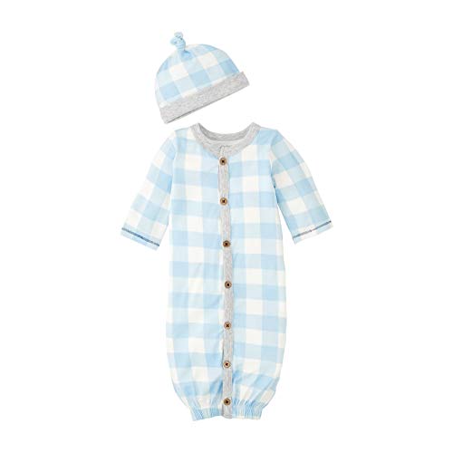 Mud Pie Baby TAKE ME Home Set, Blue Gingham, 0-3 Months