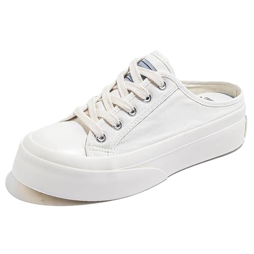 2025 Women Canvas Mules Memory Foam Clipper Fashion Sneakers Comfortable Slip-On Backless Holiday,Comfortable Casual Shoes,Slip on Mules Sneakers