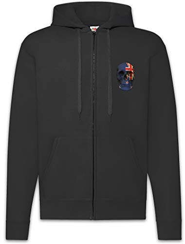 Sweat à Capuche New Zealand Skull Flag Urban Backwoods Veste Molleton Homme Casual