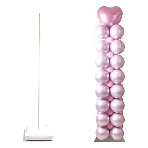 Miliocry Balloon Column Stand kit, 6 Feet Iron Balloon Tower with Metal Base Pole Refillable Hydration Water Bag for Baby Shower Birthday Wedding Graduation Event Party Supplies Decorations Cover