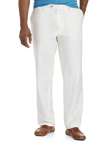 Oak Hill by DXL Men's Big and Tall Linen-Blend Suit Pants White 48 x 30