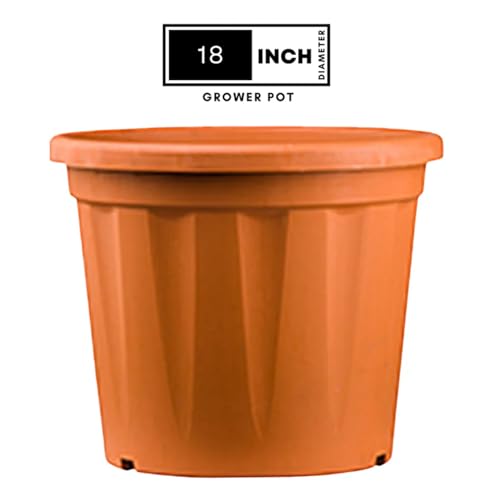 Image of 18 Inch Heavy Duty Plastic Planter | Grower Pot /Garden Pot for Home & Garden (Terracotta) (Pack of 2)