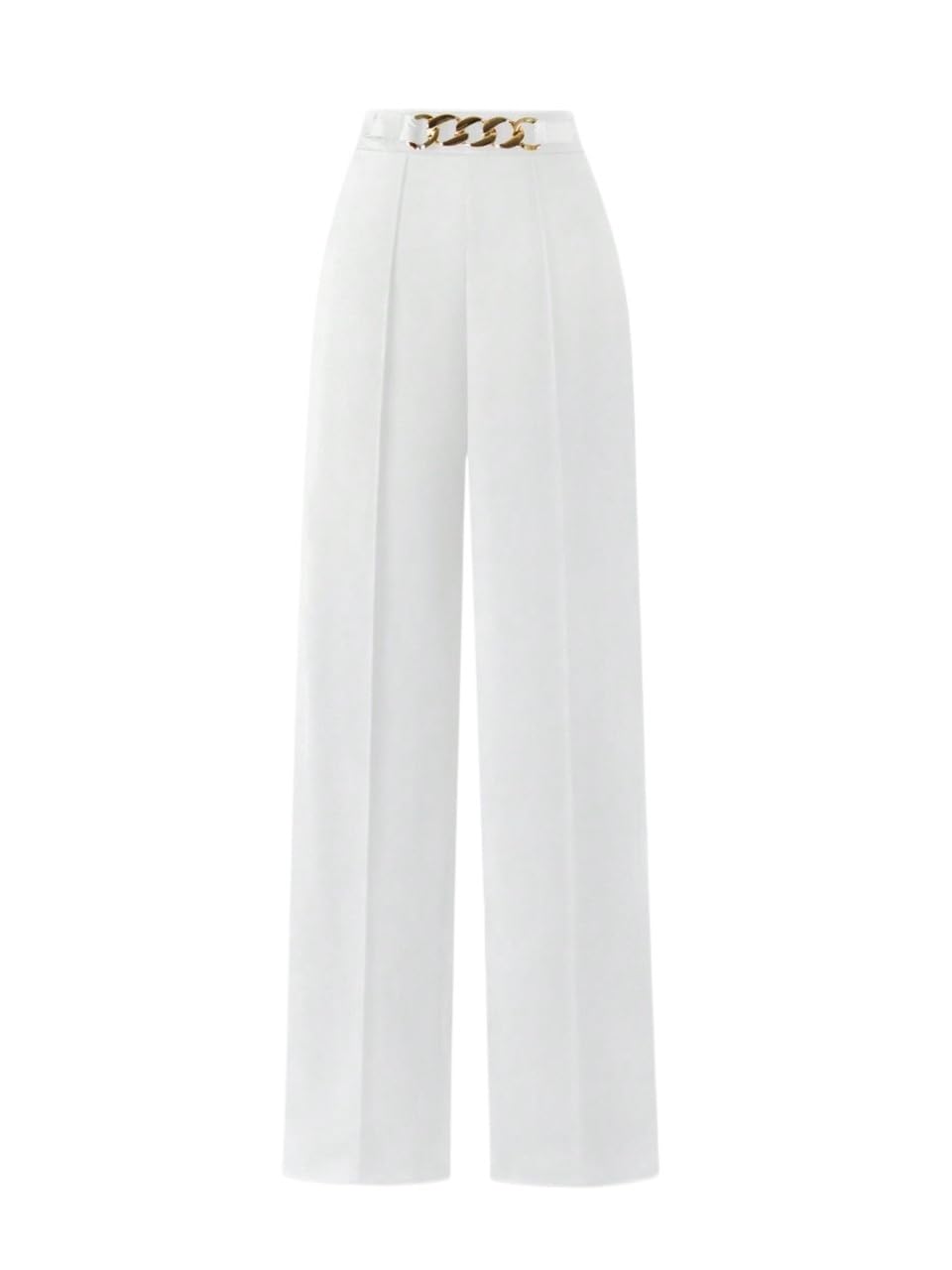 Fall Straight Leg Loose Pant Trousers for Women High-End Solid Waist Metal Design Pants Winter Cloth Outfits