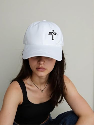 Gorra clásica ajustable con cruz bordada blanca miniatura 3