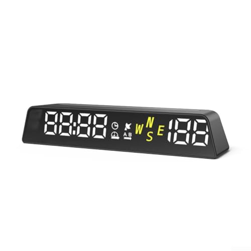 Velocímetro digital HUD Head Up DisPLAYs con sistema de alarma de exceso de velocidad, medidor de altitud para coche, pantallas automáticas de brillo, USB y PLAYs HUD para vehículo (todo blanco)