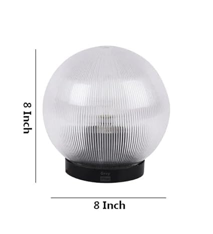 Image of 8 Inch Transparent Globe Gate Light for Main Gate Pillar, Clear Plastic Outdoor, Waterproof Pillar Post Light, (Bulb Not Included) Pack of 4,