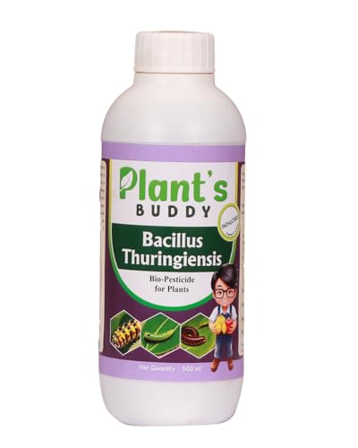 Image of PLANT'S BUDDY Bacillus Thuringiensis Kurstaki Liquid Insecticide for Plants (2x10⁹ CFU /ml) - 500 ml | Organic Pesticides for Plants for Caterpillar Control for Veggies, Fruits & Gardens