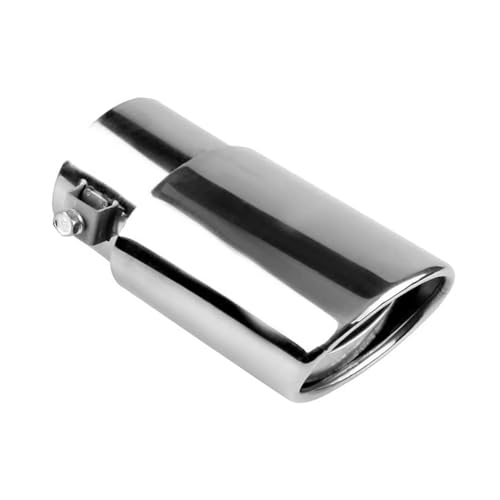 tpnidaii 車外用品 ストレート式 マフラーカッター 排気管 エキゾーストチップ マフラー パイプ テールパイプ径38-53mm適応 口径2.5インチ 斜めカット 外装 パーツ ドレスアップ ステンレス製 (シルバー)