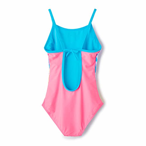 Girls Swimsuit Color Printed Backless Shoulder Swimwear One Piece Swimsuit Sport Set Swimwear for Girls 6-14Years2