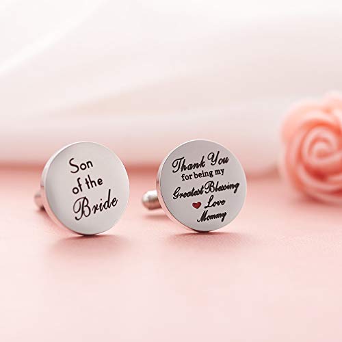 Melix Home Son of The Bride Cuff Links - Thank You for Being My Greatest Blessing Cuff Links3