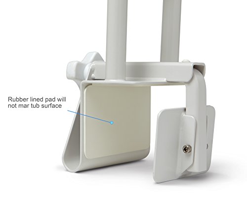 Medline MDS86321W Bathtub Safety Grab Bar, Handle Clamps On To Side Of Bathtub Shower, Medical Tub Rail thumb #1